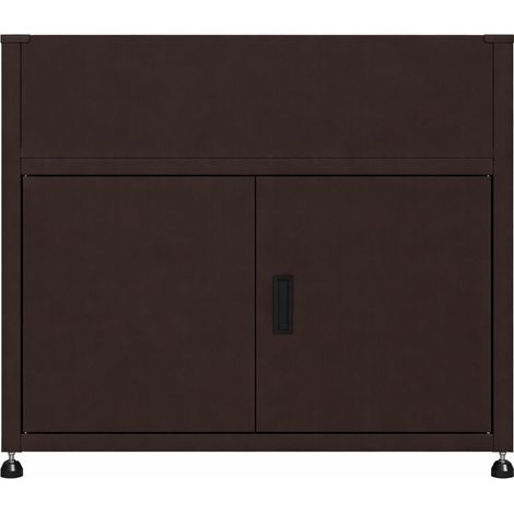 Armoire de jardin avec jardinière marron – Rangement extérieur en acier galvanisé (1/5)