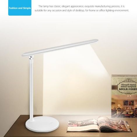 Lampe de bureau LED lampe à poser Soin des yeux réglable de la Luminosité Lampe de Table Lampe de lecture à rotation de 180 degrés (1/4)