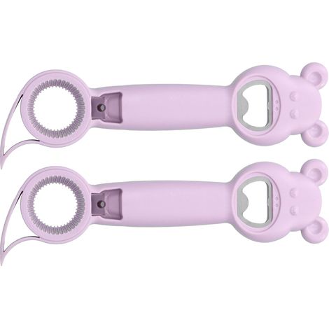 Stück 4-in-1 Dosenöffner, universeller tragbarer manueller Flaschenöffner für Getränke, lila (1/5)