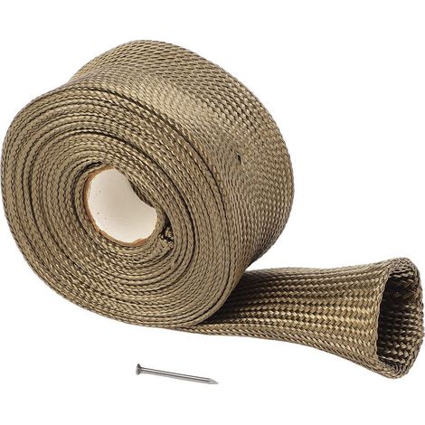 Manchon de protection thermique pour tuyau d'échappement, 9,8 pieds, en Fiber de basalte, ignifuge, rouleau d'enveloppe isolant résistant pour moto et voiture (1/5)