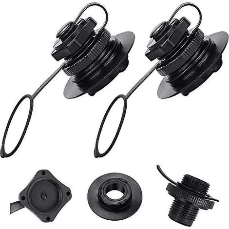 Lot de 2 bouchons de gonflage spiralés unidirectionnels pour bateaux gonflables, bouchons anti-fuite de rechange pour matelas pneumatiques et canots pneumatiques. (1/5)