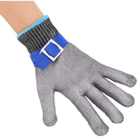 (XL)Gants - Gants anti-coupures et piqûres en fil d'acier inoxydable avec maille métallique pour coups de couteau et griffures