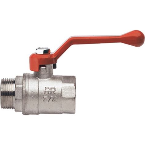 Valvola a sfera per acqua, 1/2MF, con leva alluminio (1/3)