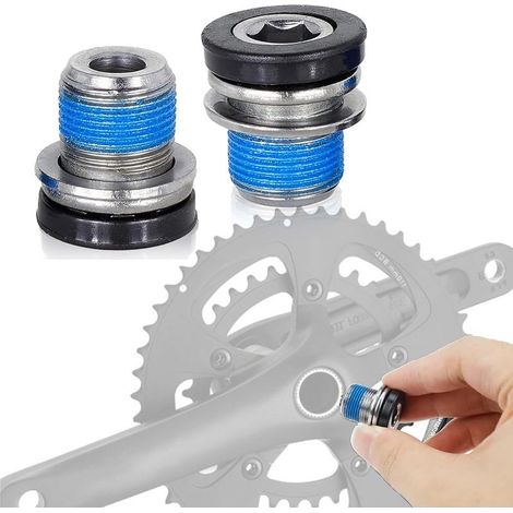 Lot de 2 vis de manivelle M15 pour vélo à six pans creux M15 avec joint d'étanchéité pour vélo électrique, VTT, BMX