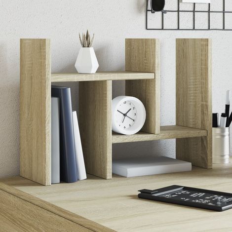 vidaXL Organizador escritorio madera roble Sonoma 34,5x15,5x35,5 cm (1/5)