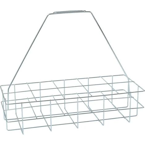 Porte-bouteilles chromé bleu pour 10 bouteilles de 1 litre - Robuste, galvanisé antirouille, dimensions 512x215x405 mm pour gastronomie et bars (1/2)