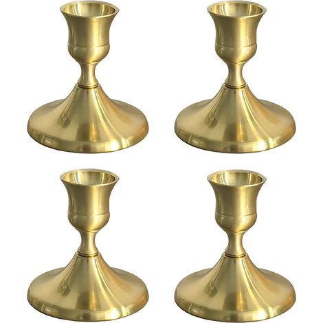 Taper Candle Holders, 4Pcs Vintage Metal Chamberstick Stand Decorative Candlestick Stands for Home Dinner Table Christmas Wedding Party Anniversary Decor (1/5)