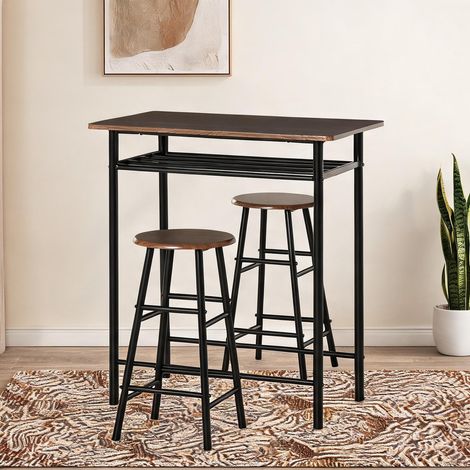 Mobilier de bar schwarz en mDF Metall 80 x 50 x 90 cm (1/5)