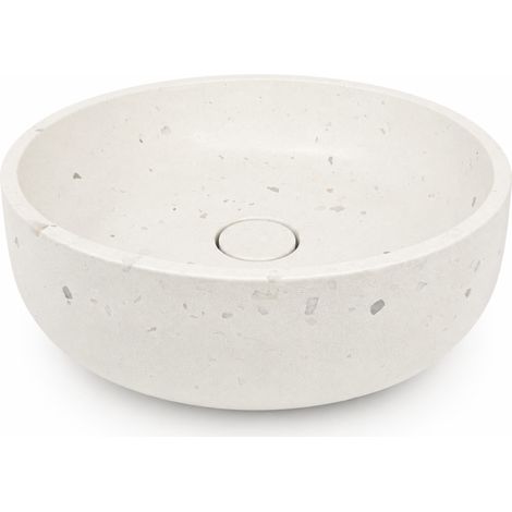 Lavabo ovale da appoggio in terrazzo con tappo - Aquaterris (1/5)