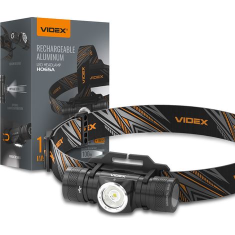 Lampe frontale tactique LED 10 W, batterie rechargeable, autonomie de 58 heures, 1200 lm, portée de 100 m, IP68, VLF-H065A Videx (1/5)