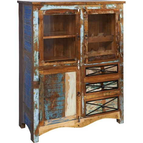 Highboard Altholz 106x45x136 mehrfarbig lackiert NATURE OF SPIRIT 113