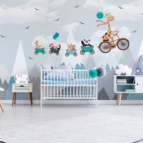 Papier peint panoramique préencollé animaux en voyage H 250 x L 480 cm (1/5)