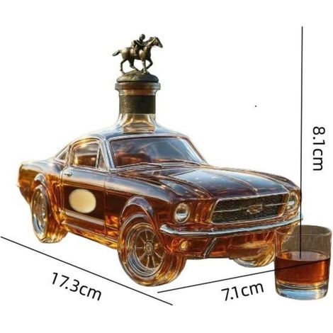 Autoförmige Whiskykaraffe aus Borosilikatglas (1/5)