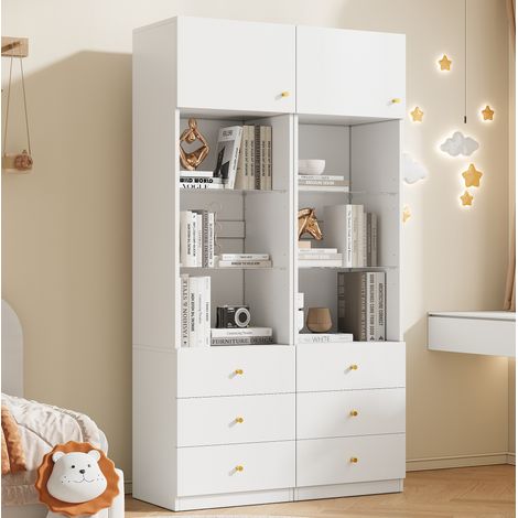 set mobili contenitore MDF e vetro 50x40x180 cm OKMYHOME (1/5)