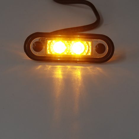 IP67 12/24V LED Side Marker Lamp Turn Signal Light Indicator Lamp for Trucks Cars Trailers Van Bus Pickup (Yellow) (Yellow, 1pcs) (1/2)