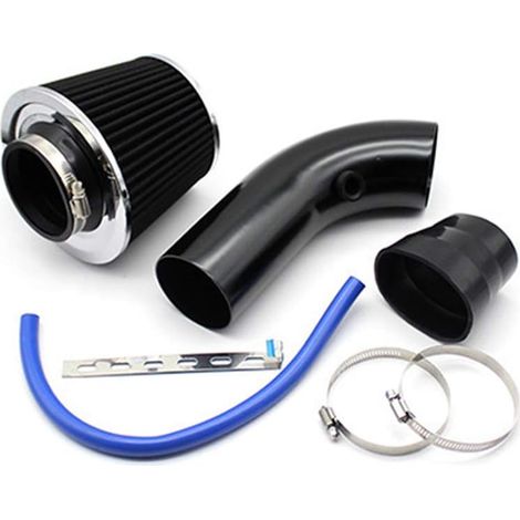 76mm 3"Universal Car Cold Air Intake Filter + Alumimum Induction Hose Kit (1/4)