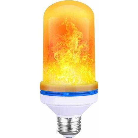 Bardusch-Ampoule de Flamme E27 5W LED Ampoule Effet Flamme, 4 couleurs de flamme d'éclairage, Capteur de Gravité Ampoule à Flamme pour Décoration de Noël Intérieure/Extérieure/Bar/Fête (Jaune) (1/5)