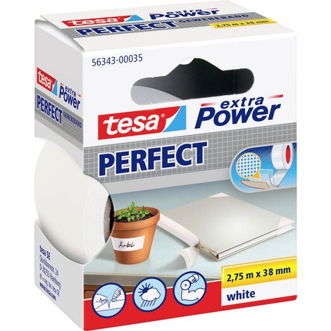 tesa PERFECT 56343-00035-03 Gewebeklebeband tesa® extra Power Weiß (L x B) 2.75 m x 38 mm 1 St.
