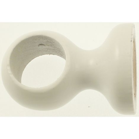 supporto per soffitto per bastone ø28mm con viti e tasselli  laccato bianco.