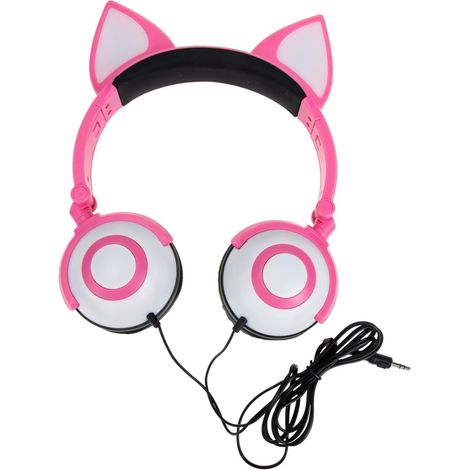 Casque Audio Garçon Fille avec Oreilles De Chat Lumineuses Écouteurs Stéréo (1/5)