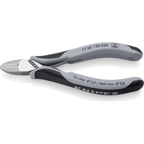 KNIPEX 77 02 130 ESD Elektronik-Seitenschneider ESD mit durchgestecktem Gelenk mit Mehrkomponenten-Hüllen 130 mm (1/3)
