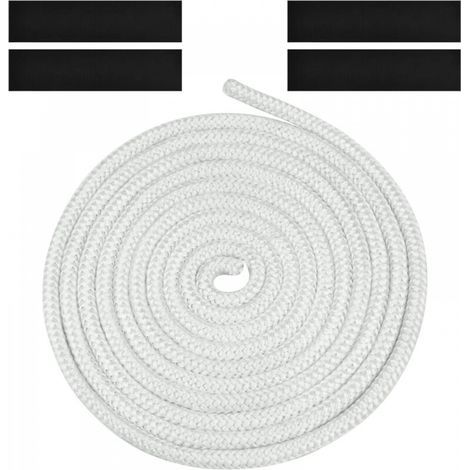 Joint Tressé pour Insert et Poêle, 8mm x 3m Joint en Fibre de Verre avec 4 Ruban,pour Poele a Bois, Cheminée,Blanc (1/5)