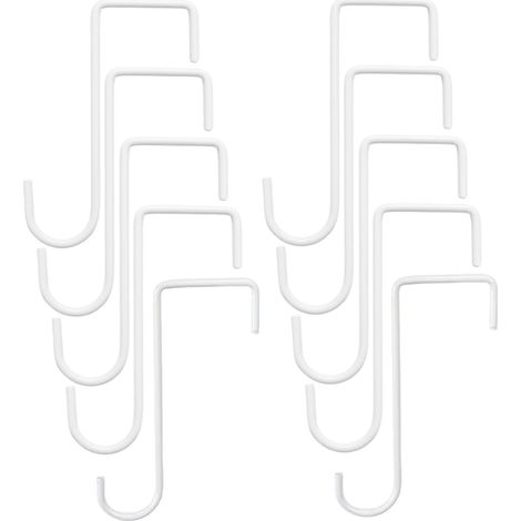 Juego de 10 ganchos, aptos para vallas o terrazas, también perfectos para colgar plantas de interior y macetas (blancos). (1/5)