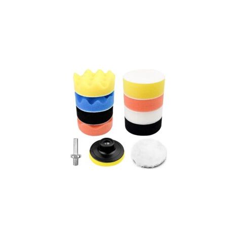 11 Pièces Éponge de Polissage, Tampon de Polissage en Laine d'agneau 3 Pouces, Pad Polissage Voiture Auto Agrippant, Disque de Polissage Adaptateur pour Polissage de Voiture Meulage Cirage (1/5)