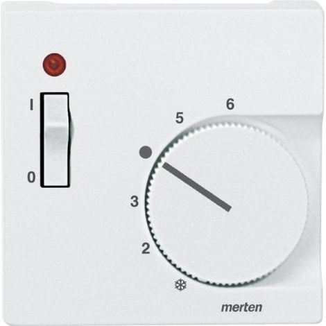 MERTEN 536119 PLAQUE CENTRALE POUR SALLE DE CONTRÔLE DE LA TEMPÉRATURE INSERT AVEC INTERRUPTEUR, BLANC POLAIRE, SYSTÈME M