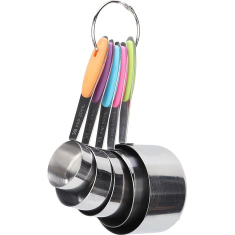 Set mit 5 Messbechern aus Edelstahl zum Backen und Kochen (1/5)
