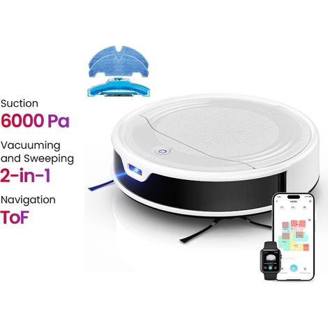 Aspirateur robot Lefant M310 Ultra avec cartographie, 6000Pa, navigation ToF PSD 190 ° 170 minutes d'autonomie, contrôle par application/WiFi, idéal pour les poils d'animaux et les sols durs (1/5)