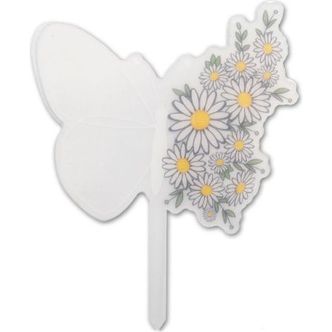 Lot de 6 étiquettes transparentes en acrylique en forme de papillon pour la décoration de vos plantes en pot et autres plantes de jardin.