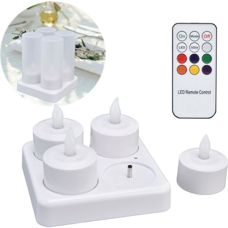 Lampe bougie rechargeable sans fil 100-240 V en forme de balle avec lumières colorées pour mariages, confessions, décoration de restaurant, norme européenne (1/5)