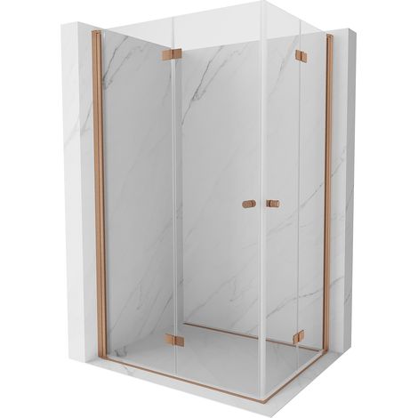 Mexen Mist-F Duo faltbare Duschkabine 110 x 90 cm, transparent, gebürstetes Kupfer - 8A6-110L-090P-65-00 (1/5)