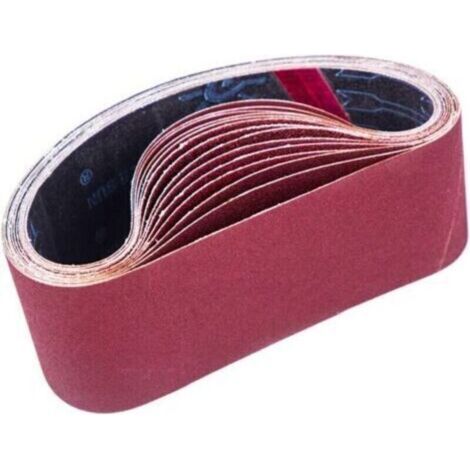 Bande Abrasive 75 x 457 mm, Bandes Abrasives Mixte (3x grains 80/120/150/240/400) pour Ponceuses à Bande(15 pièces ) (1/5)
