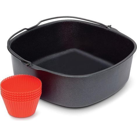 Plaque de cuisson antiadhésive pour friteuse à air chaud. maniques en silicone. accessoires pour friteuse 18 cm (1/5)