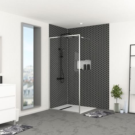 Parete per doccia 100x200 cm - Struttura cromata - CHROMED CONTOURING
