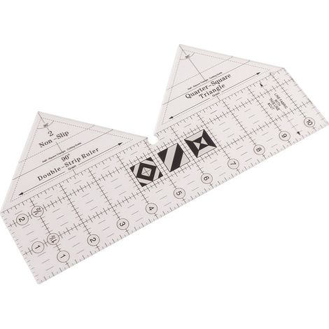 45/60/90-Grad-Rasterlineal, Doppelband, aus rutschfestem, transparentem Acryl, Vierteldreieck-Schneidehilfe zum Nähen (1/5)