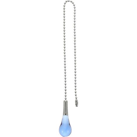 Lampe décorative bleue en forme de ventilateur, compatible avec 1 pendentif en verre et métal. (1/5)