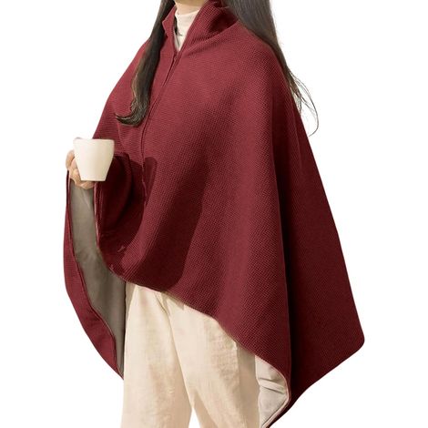 Châle Chauffant USB – Couverture Électrique Portable, Poncho Portable À Réchauffement Rapide, Jeté En Velours Doux, Équipement De Voyage En Voiture D'hiver, Aide Thermique Pour Camping En Plein Air (1/5)