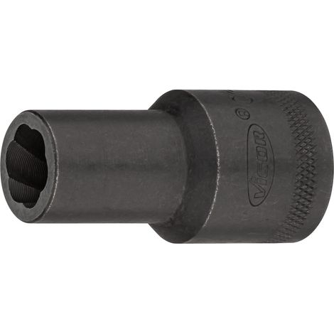 VIGOR Spiralnutenausdreher-Einsatz, 1/2 (12,5 mm) Vierkant hohl, Außen Schraubenausdreher Profil, SW 12 mm (1/4)