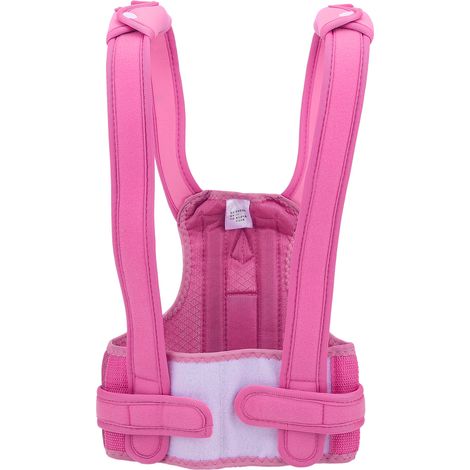 Correcteur de posture respirant pour enfants, ceinture de soutien des épaules et du dos, rose, taille S (1/5)