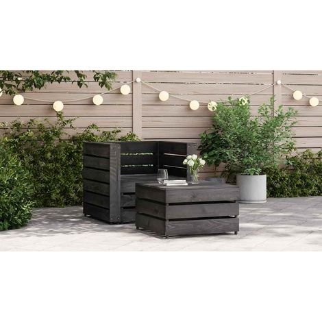 Maison Exclusive - Salon de jardin palette 2 pcs Bois de pin imprégné de gris (1/5)