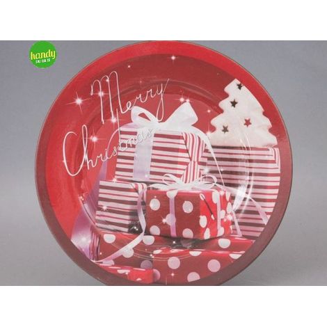 Piatto natalizio euronatale in plastica