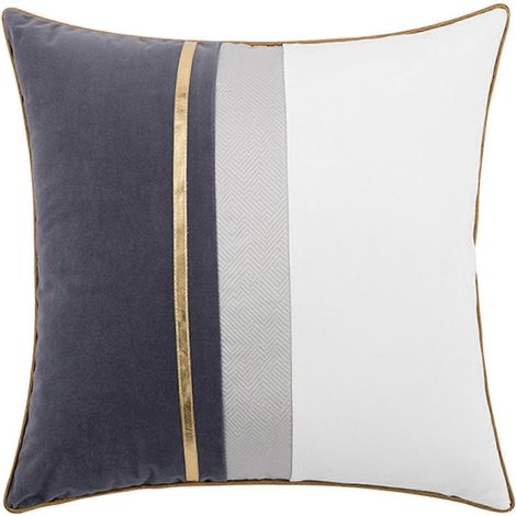 Housses de coussin décoratives 45 x 45 cm, peluche luxueuse et moderne pour salon-Fishtail gray (1/5)