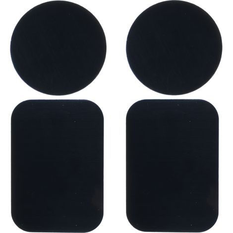 Plaque Métallique - Pour Support Magnétique Téléphone Voiture - Acier Inoxydable Épaisseur 0,3 mm - Rond et Rectangulaire - 4 Pièces (1/5)