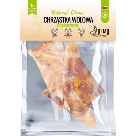 Bemo Rindernasenknorpel – Rinderknorpel – natürlicher Kausnack für Hunde, 250 g