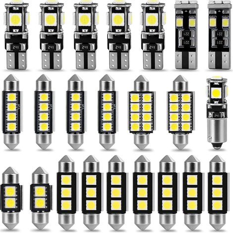 Car LED Bulbs Kit 23pcs 6000K T10 W5W C5W 1.220/1.417/42mm Error Free (1/5)