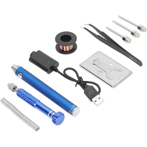 Fer à souder sans fil rechargeable par USB, bleu, outil de soudage portable avec interface de charge sans fil (1/5)