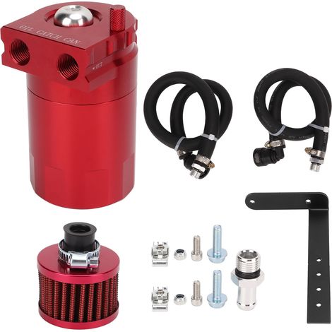 Séparateur d'huile Air Oil Catch Can avec filtre de reniflard pour Ford Raptor Expedition, rouge (1/5)